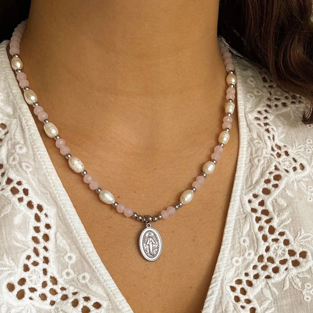 Collar Milagrosa (Rosa)