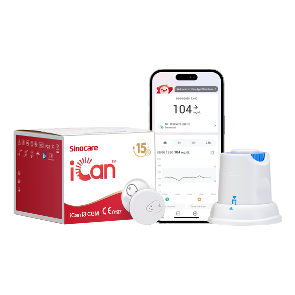 iCan i3 Sinocare. Sistema de monitoreo continuo de glucosa