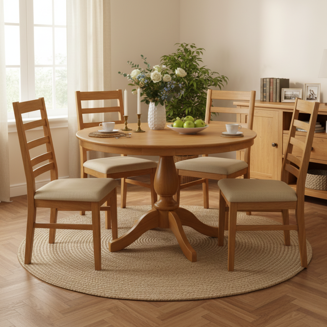 Mesa de Comedor Redonda Amarilis 1.15m