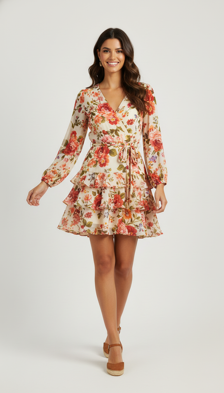 Vestido Boho Floral con Volantes