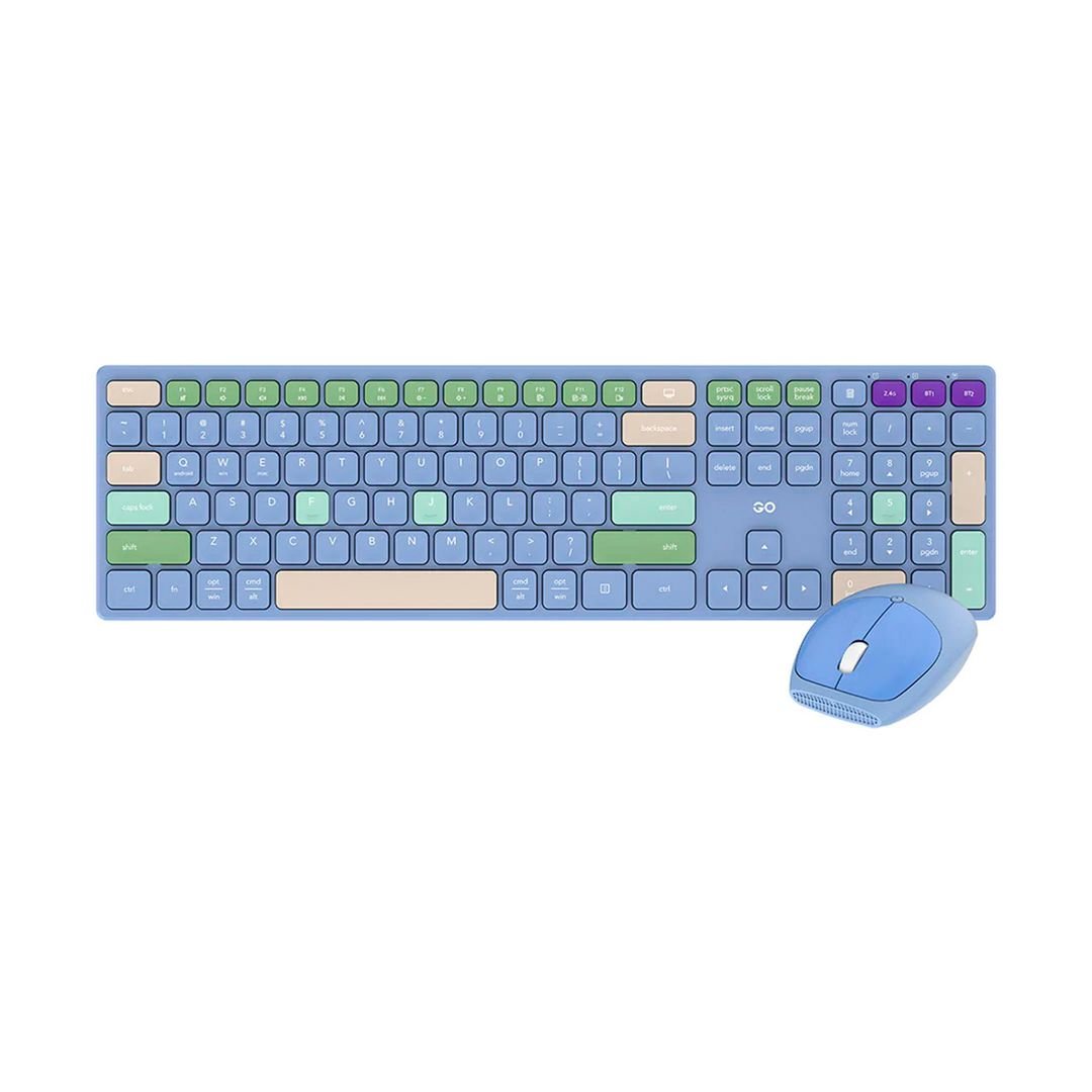 Teclado y Mouse Inalámbrico FANTECH WK895 GOPOP Azul