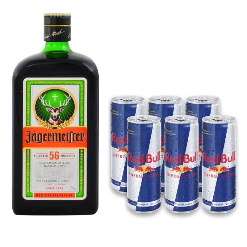 Combo Jagermeister + 6 Red Bull