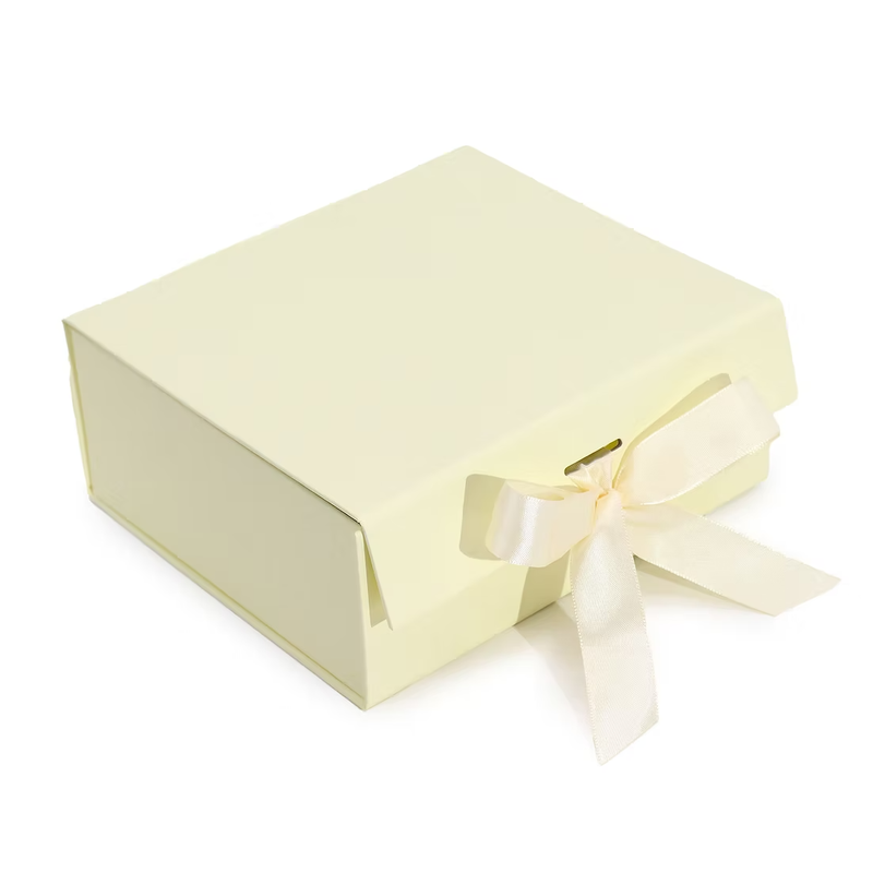Caja auto-armable gris o crema
