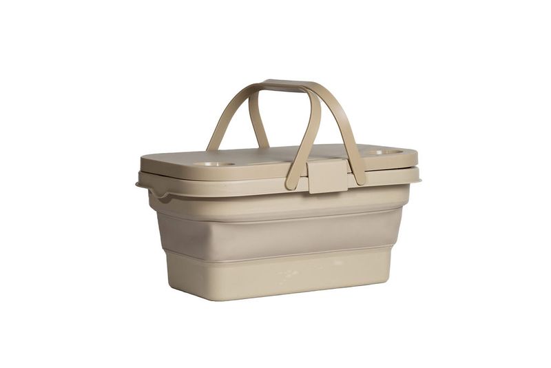 Canasta plegable beige