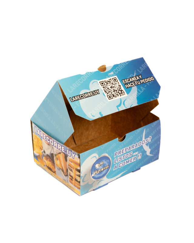 Caja chivitos, hamburguesas, delivery 28.5x21x8 B/M