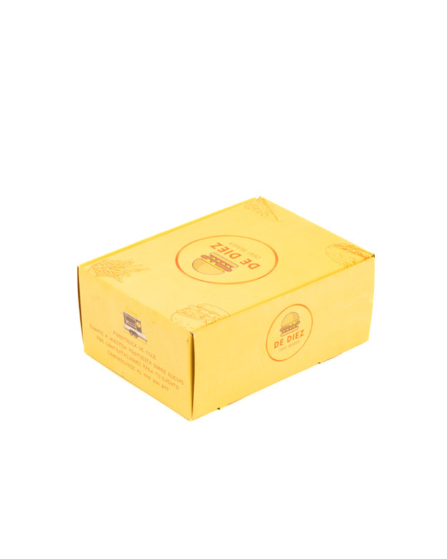 Caja chivitos, hamburguesas, delivery 27.5x22.5x7 B/M