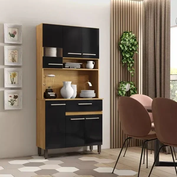 Kit de cocina 6 puertas 2090 - MIEL/NEGRO