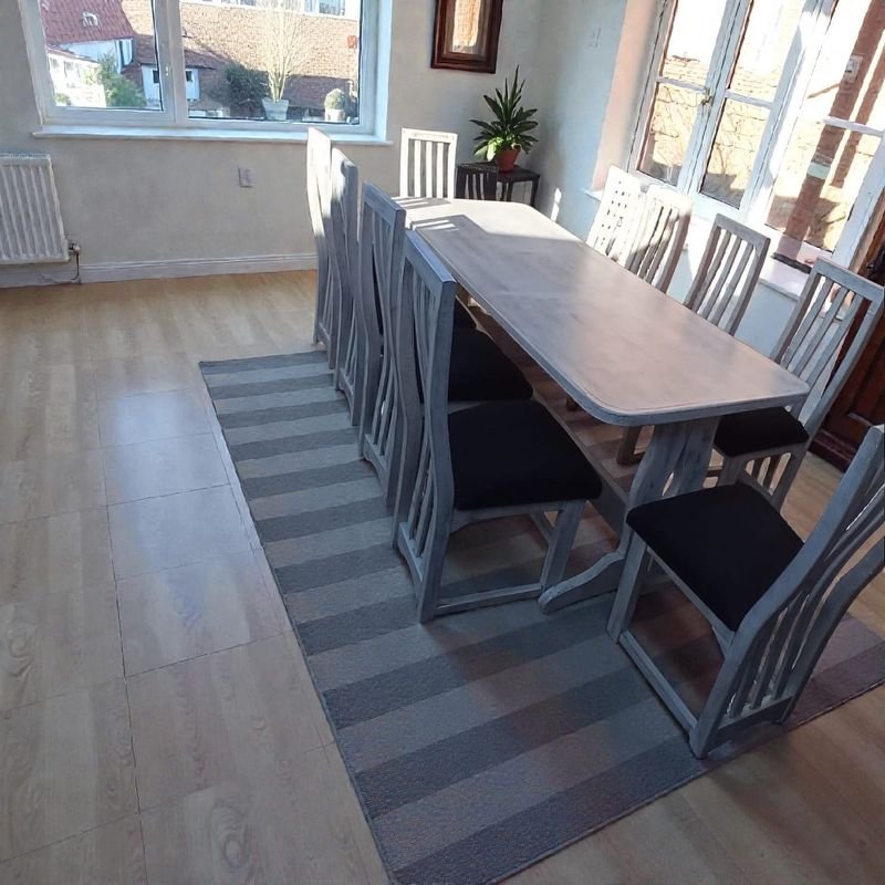 JUEGO DE COMEDOR 8 SILLAS VINTAGE AFRICANO