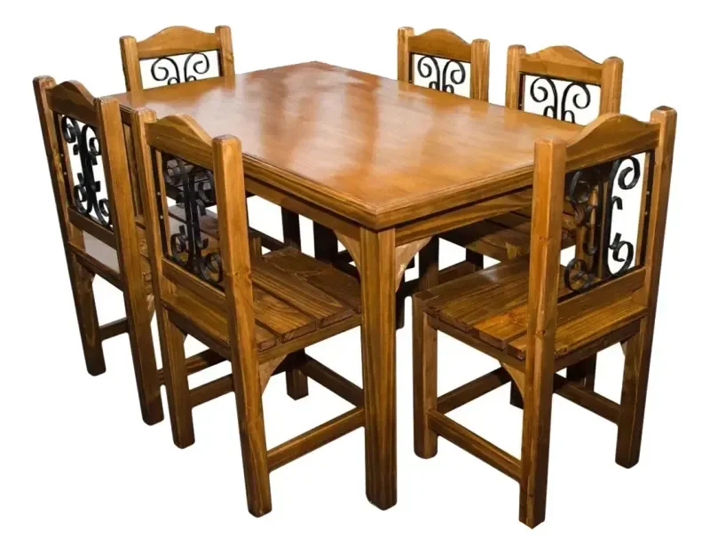JUEGO DE COMEDOR C/HIERRO REM. 6SILLAS