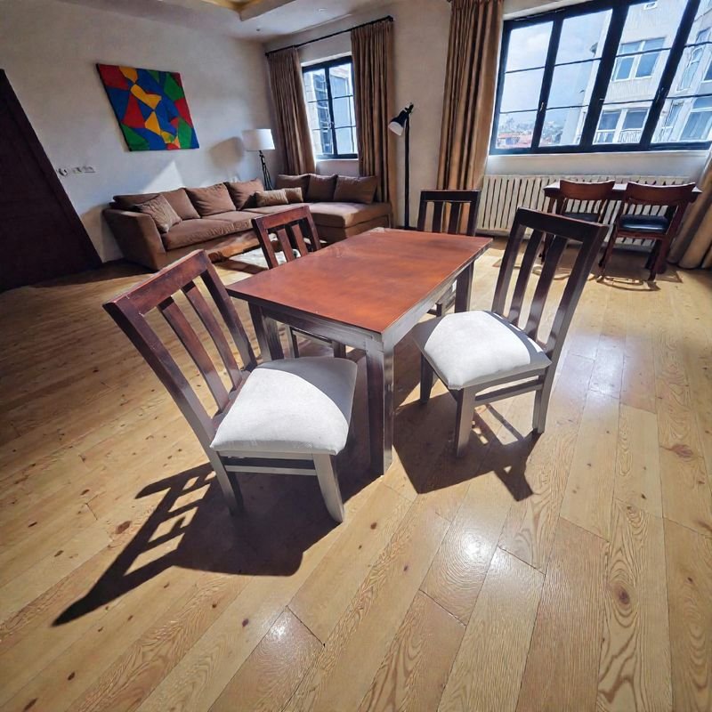 JUEGO DE COMEDOR 4 SILLAS MESA DE 120X80