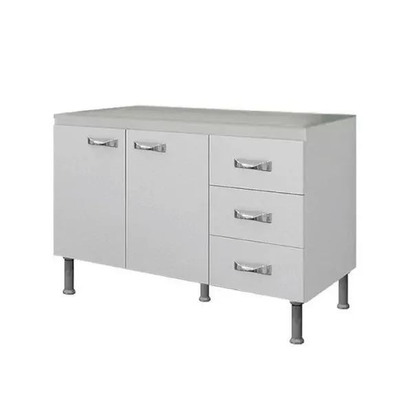 Bajo mesada 2 puertas y 3 cajones BW - BLANCO
