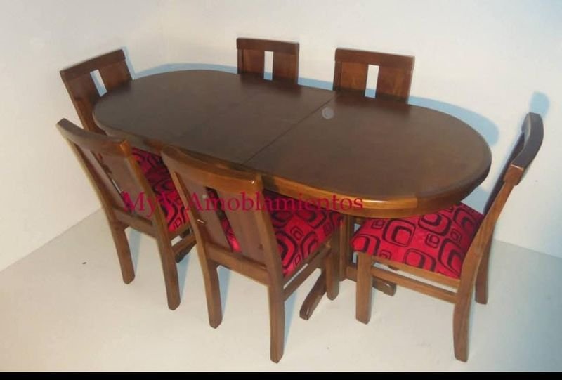JUEGO DE COMEDOR MESA EXTENSIBLE PANAMEÑO