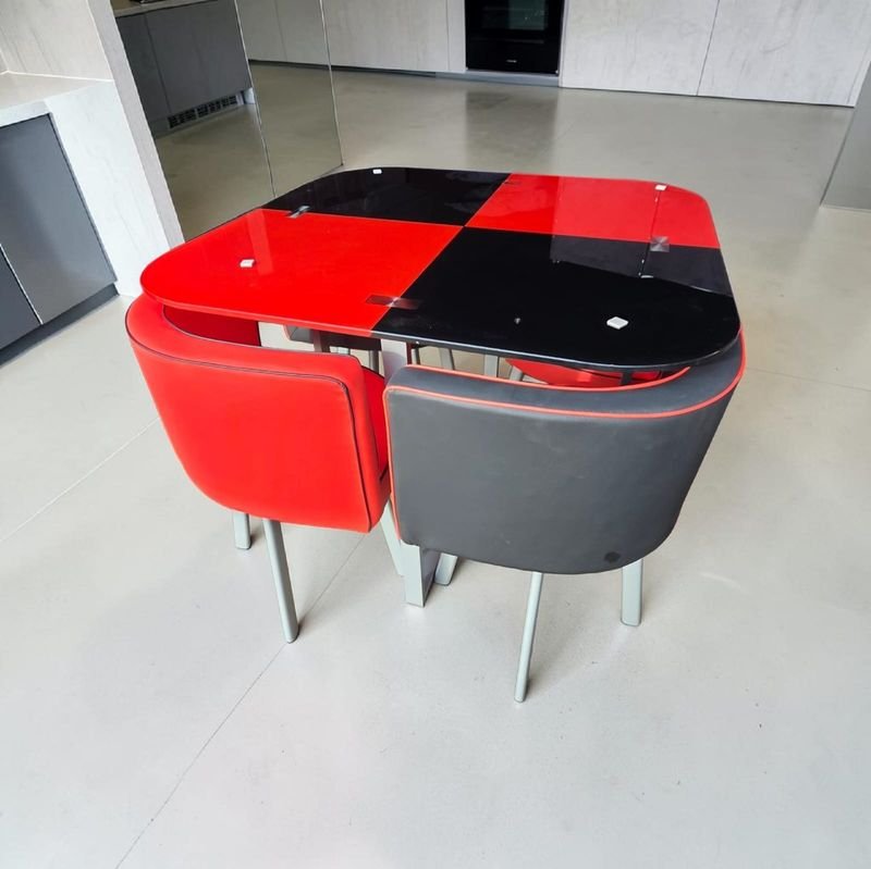 COMEDOR 4 SILLAS MESA DE VIDRIO