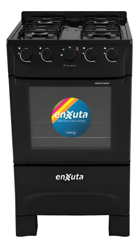 Cocina Combinada 4 Hornallas Negra - Enxuta