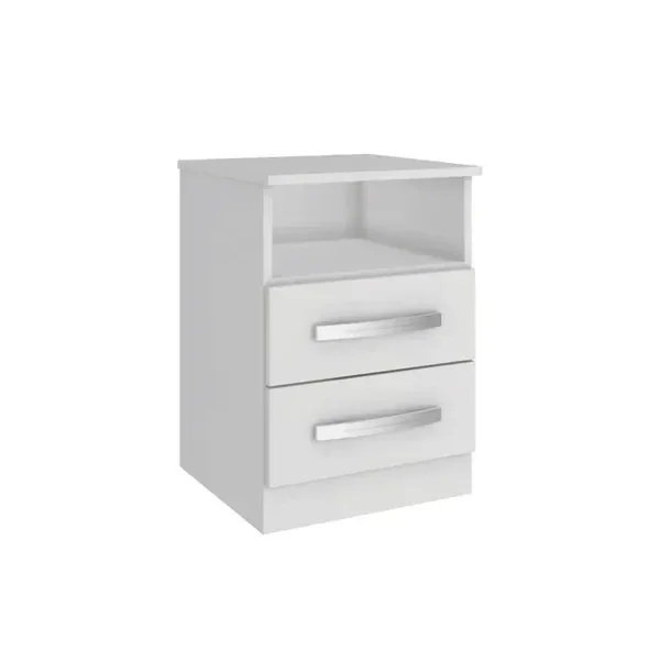 Mesa de luz 2 cajones - BLANCO